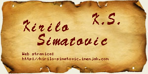 Kirilo Simatović vizit kartica